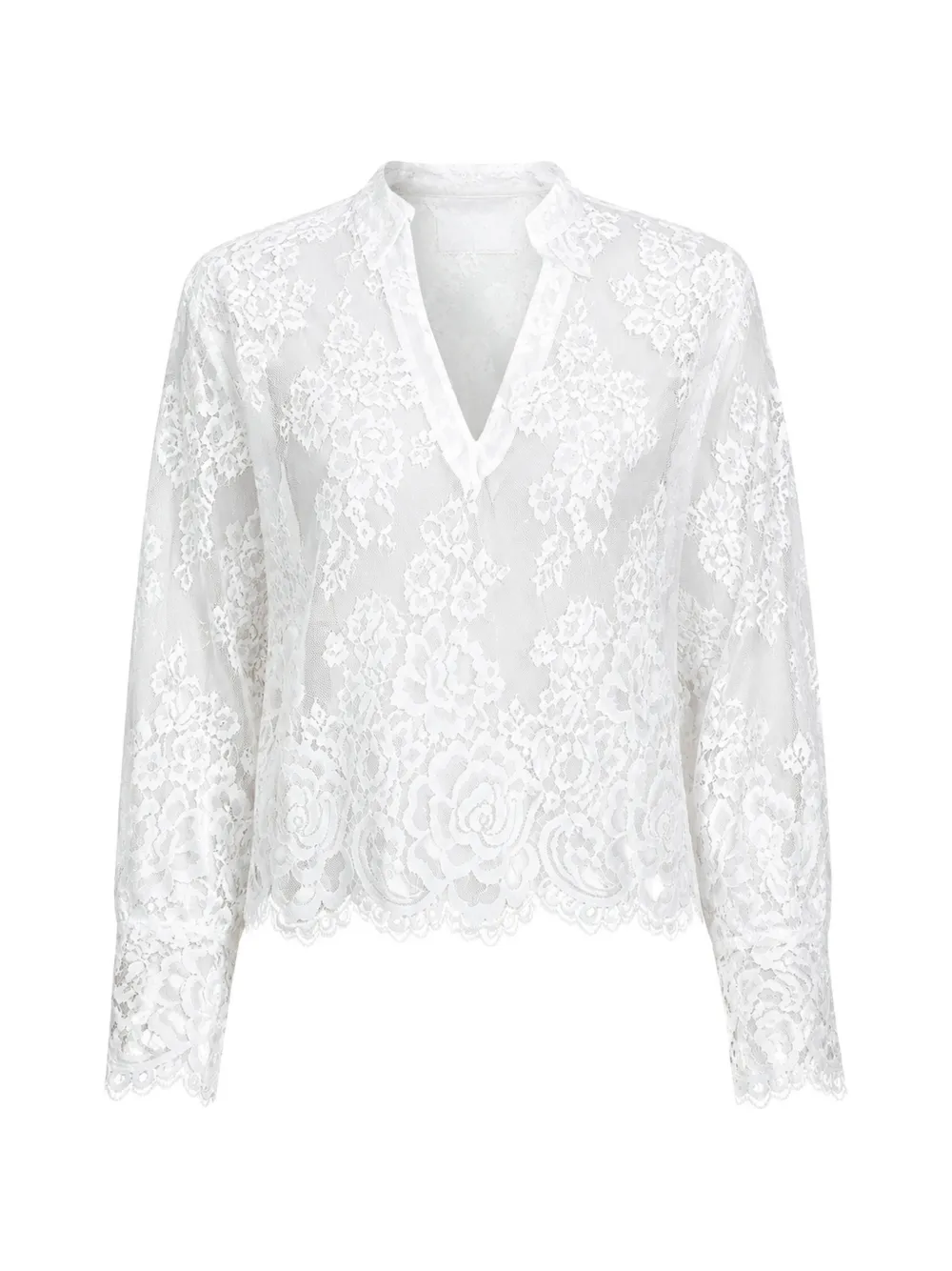 CISSA Victorian floral-lace blouse - Bianco