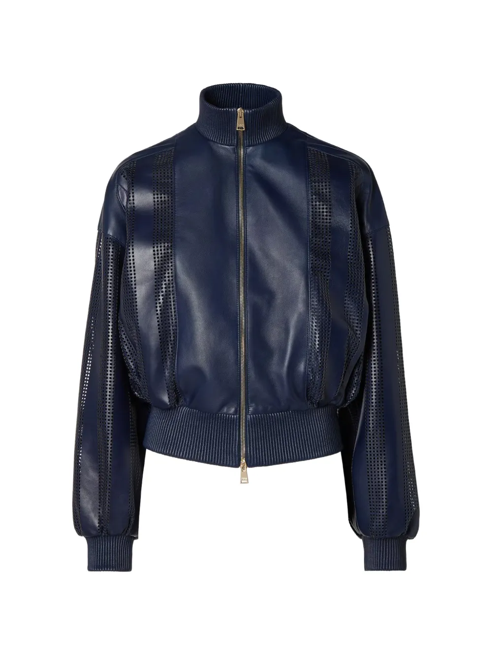 FENDI navy blue perforated nappa-leather jacket
