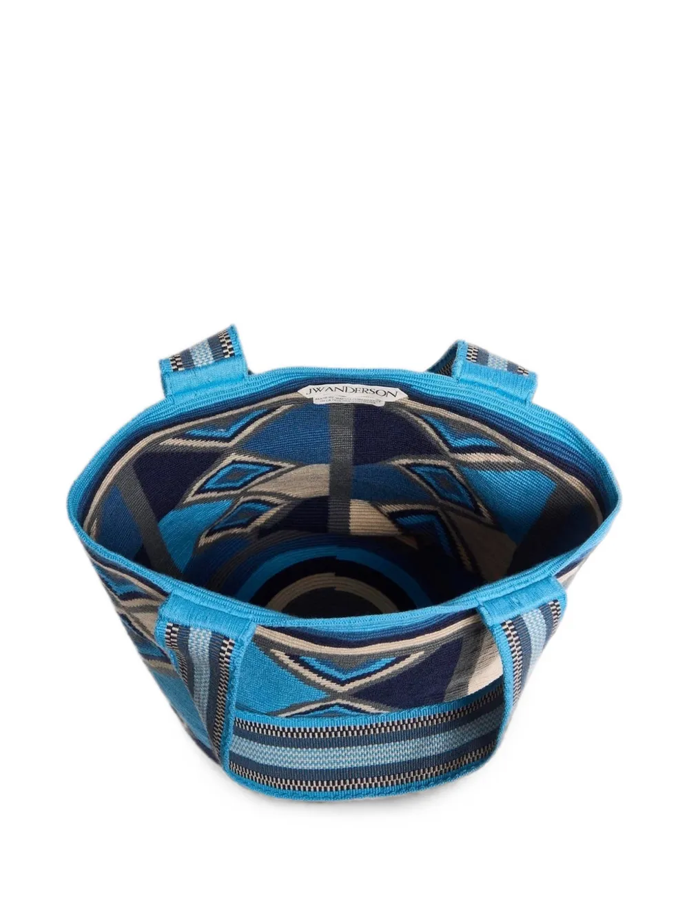JW Anderson Wayuu Geometric-pattern Shoulder Bag in Blue, view 4