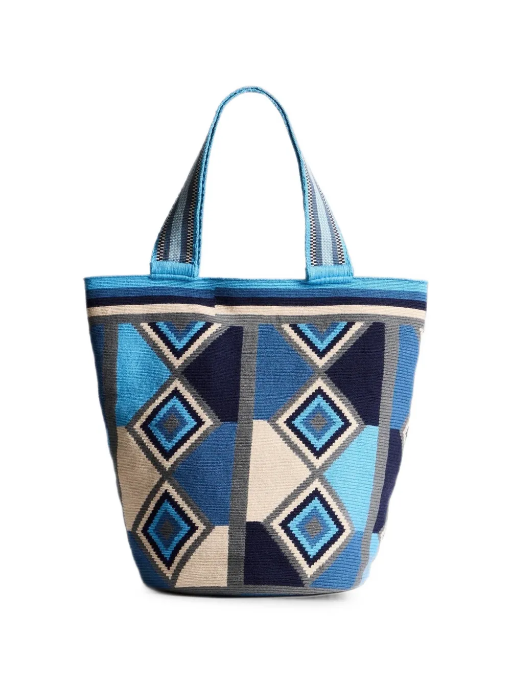 JW Anderson Wayuu geometric-pattern shoulder bag - Blau
