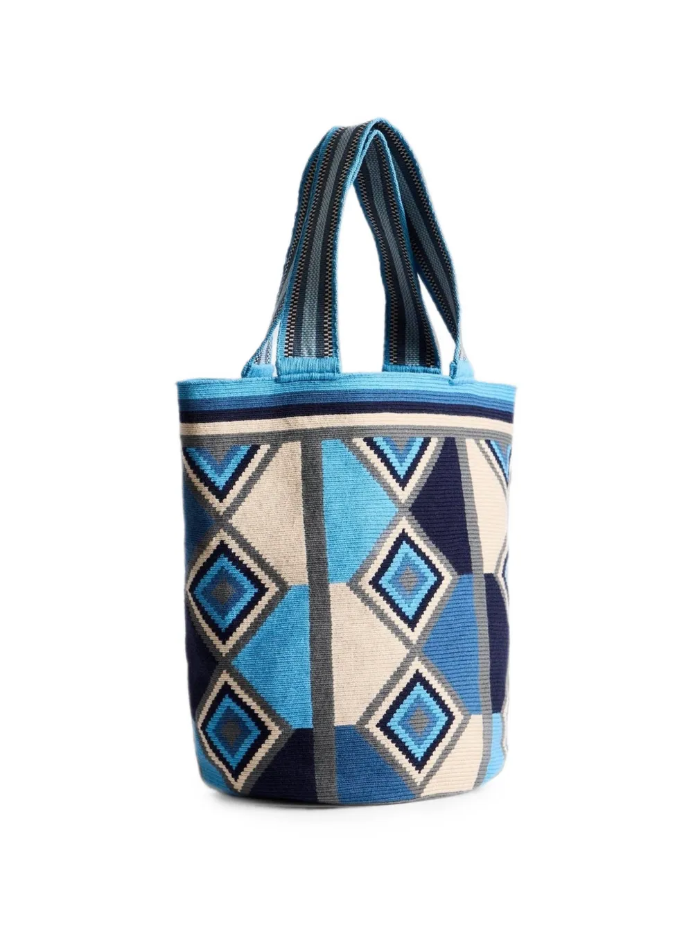 JW Anderson Wayuu Geometric-pattern Shoulder Bag in Blue, view 3