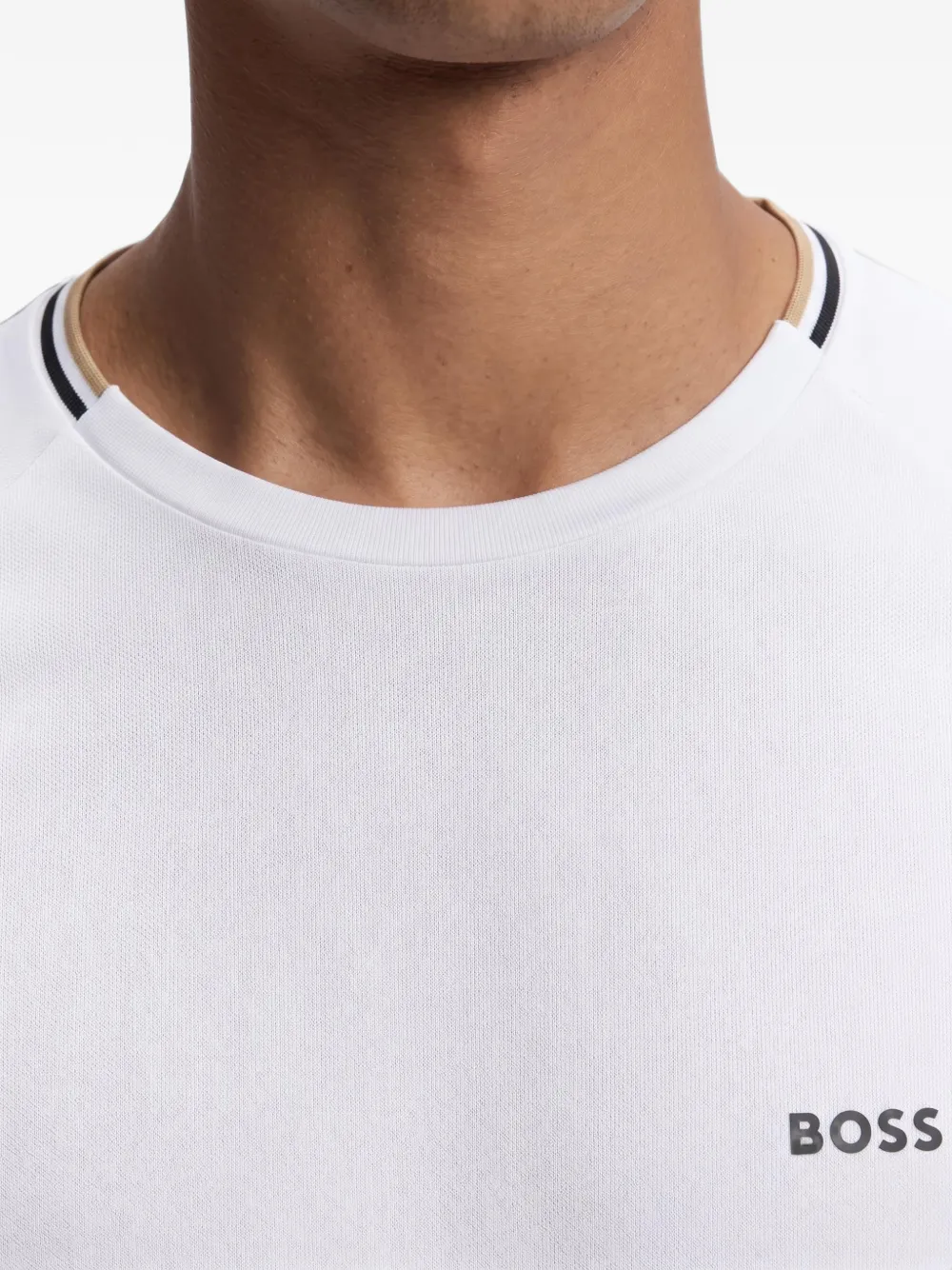 BOSS T-shirt met logoprint Wit