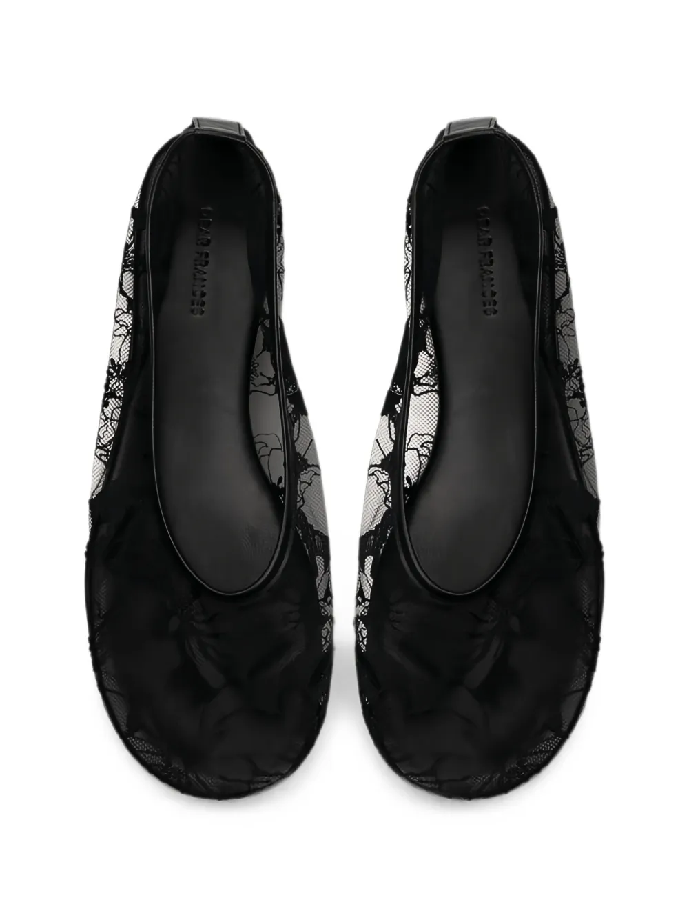 Dear Frances Balla floral-lace ballet flats Zwart