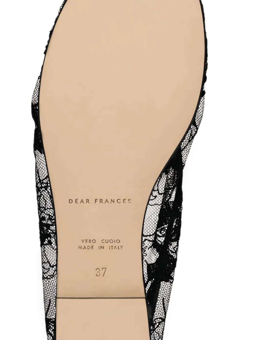 Dear Frances Balla floral-lace ballet flats Zwart