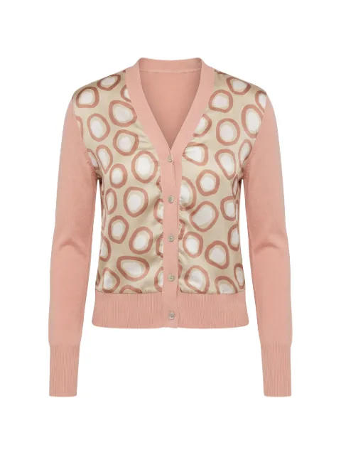 IN BED WITH YOU geometric-print panelled cardigan