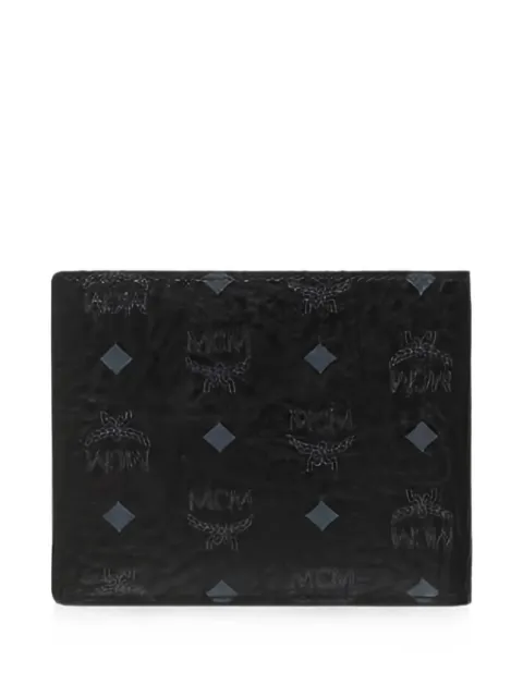 MCM cartera plegable con monograma estampado