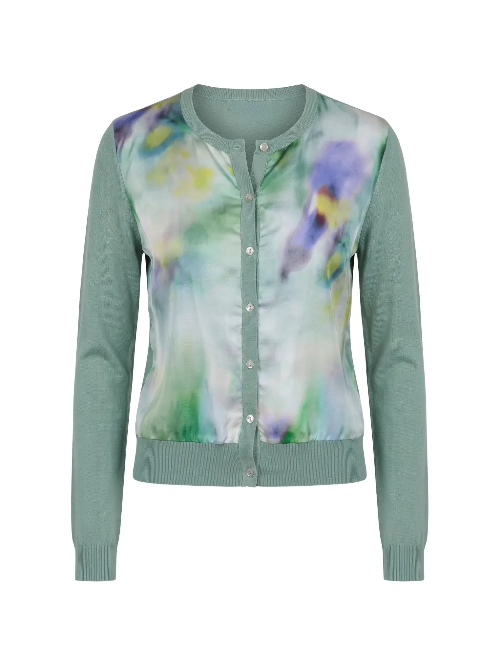 IN BED WITH YOU abstract-print button-up cardigan - Verde