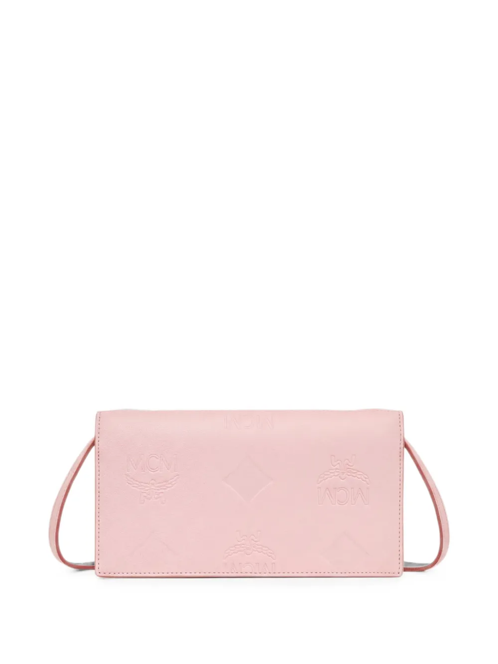 MCM Aren schoudertas met ketting en logo-reliëf Roze