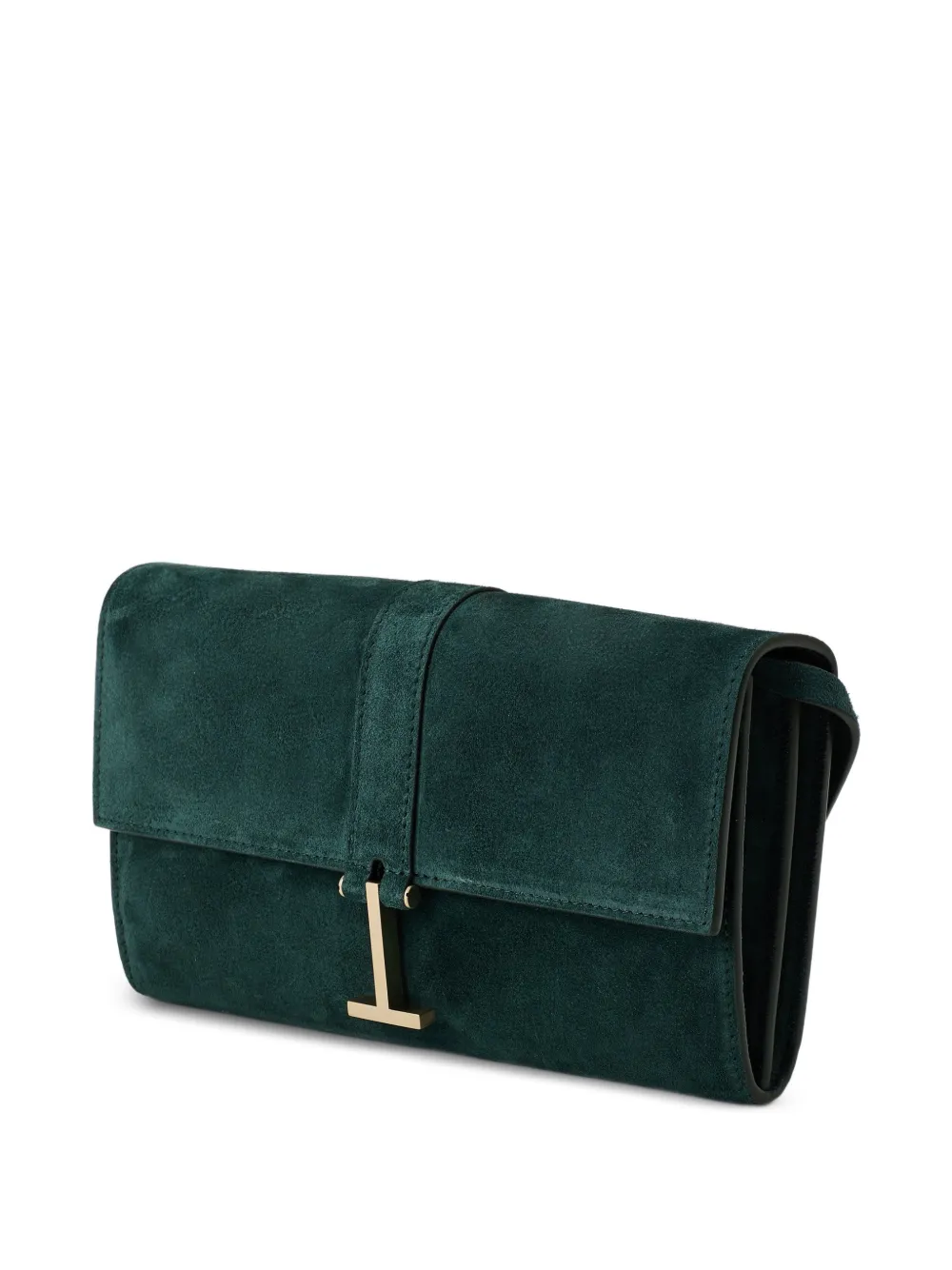 TOM FORD Suède clutch met T-gesp Groen