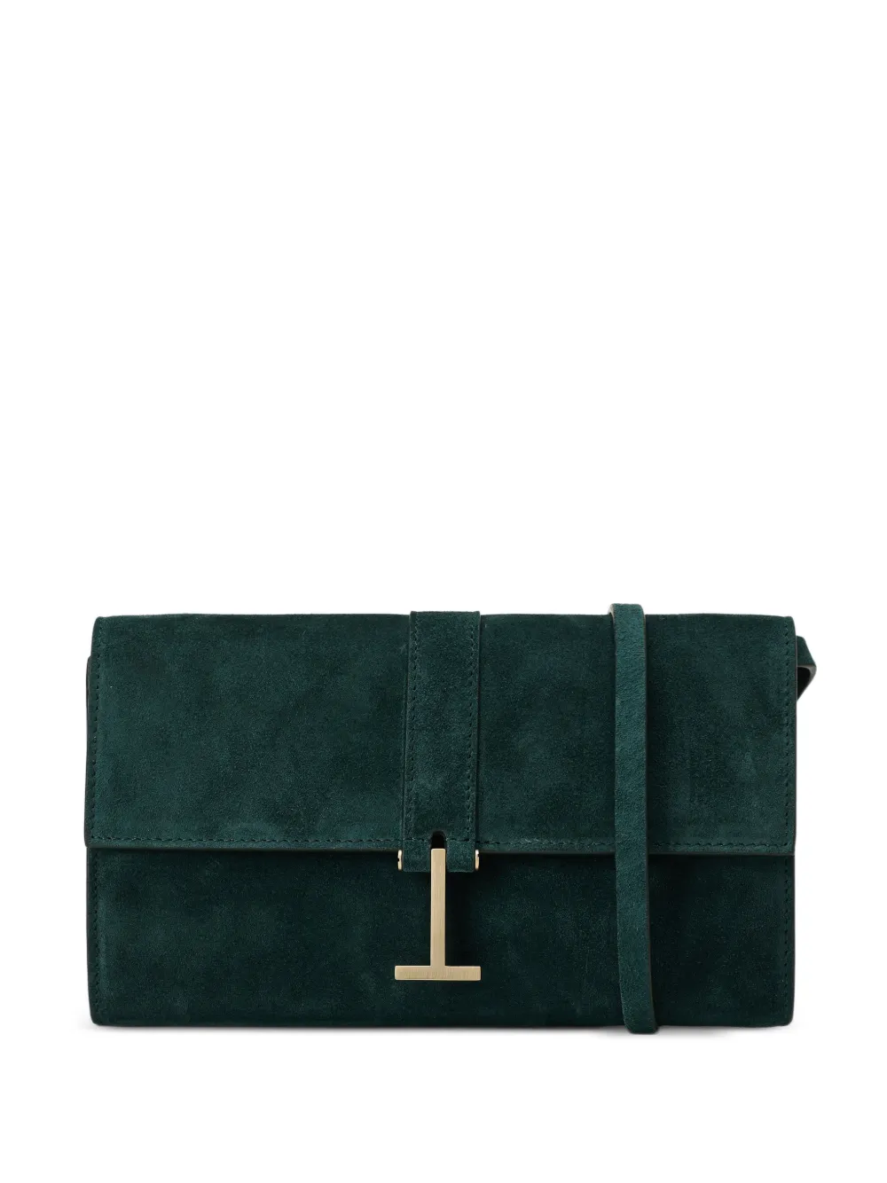 TOM FORD T-clasp suede clutch bag - Grün