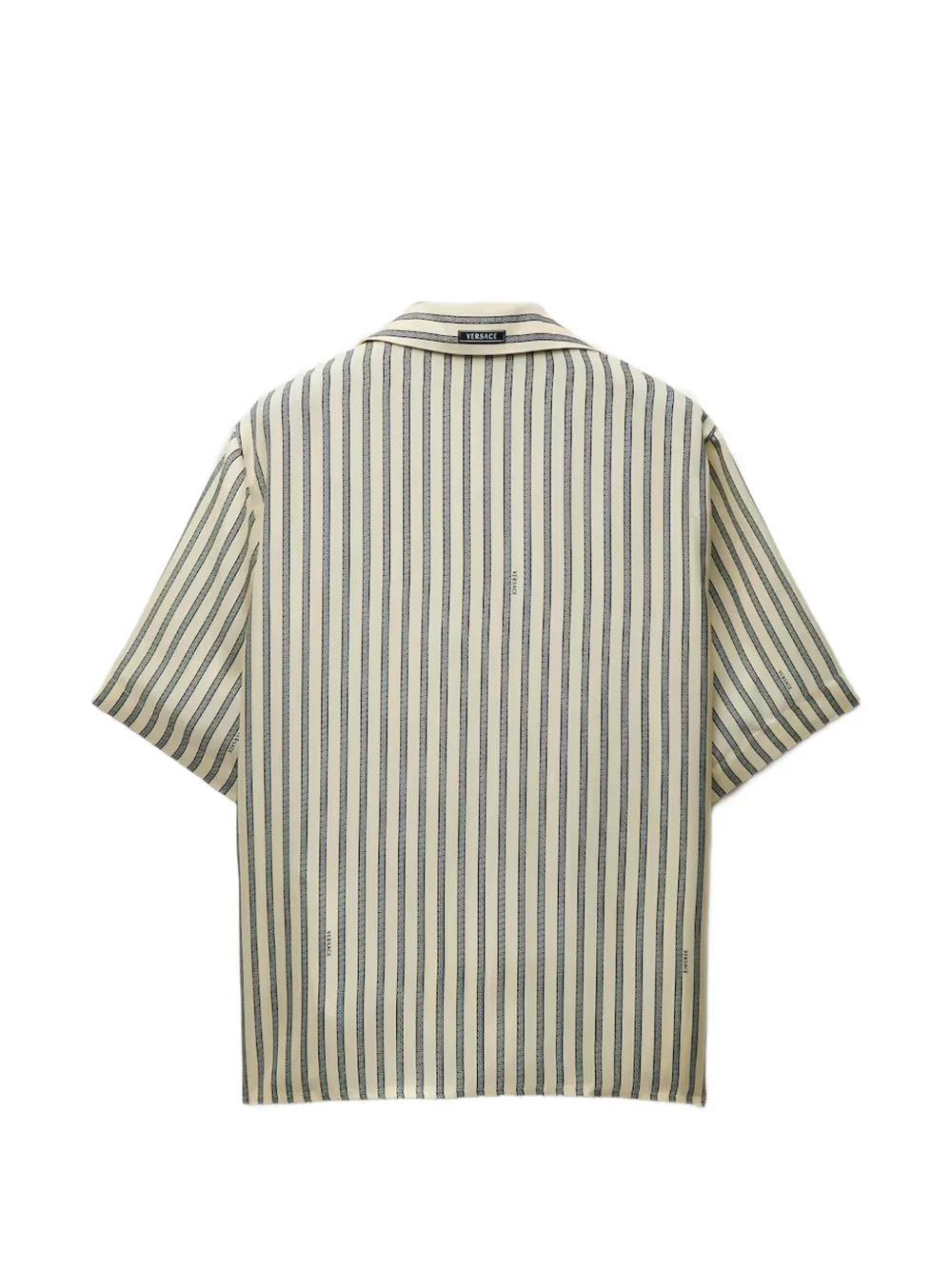 Versace Zijden twill blouse met print Beige