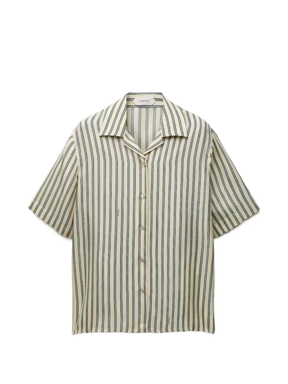 Versace printed silk twill shirt - Toni neutri