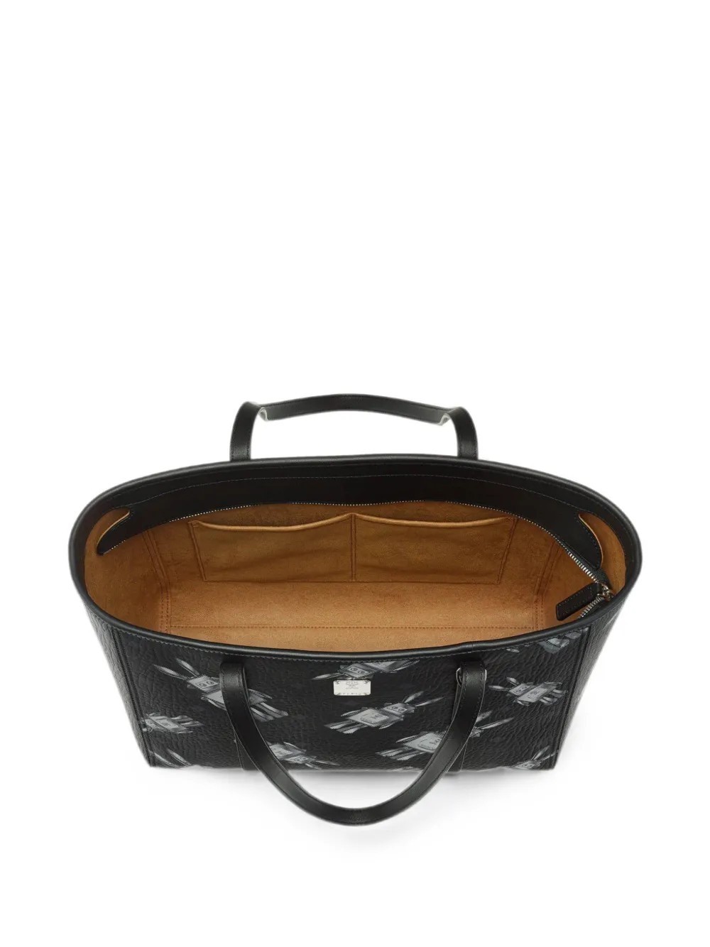 MCM Shopper met Visetos-print en konijnenpatroon Zwart