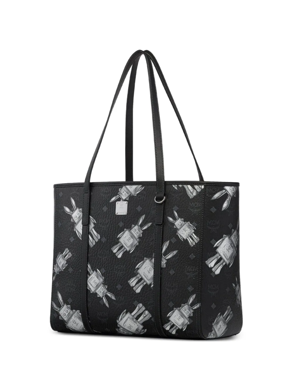 MCM Shopper met Visetos-print en konijnenpatroon Zwart