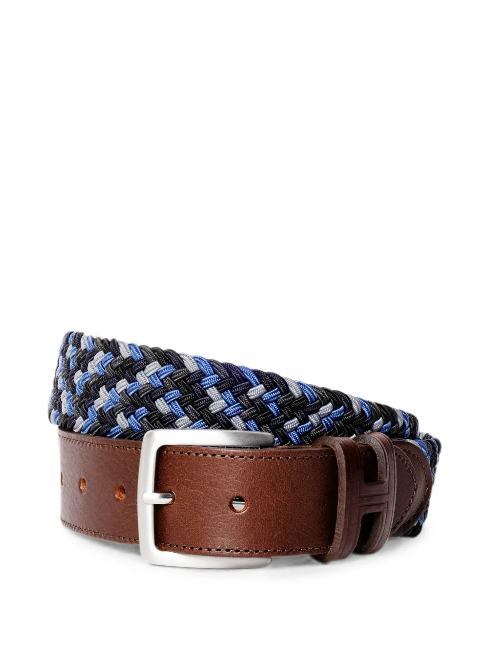 Hackett London braided calf leather-trim belt - Braun