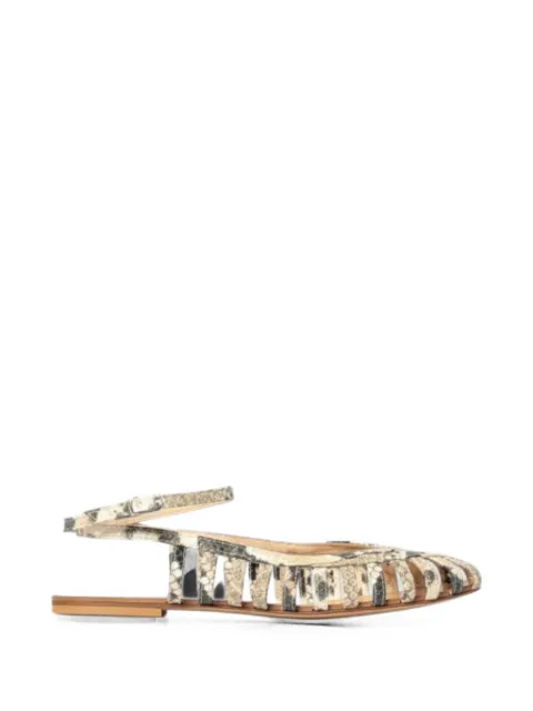 Anna F. snake-effect caged sandals