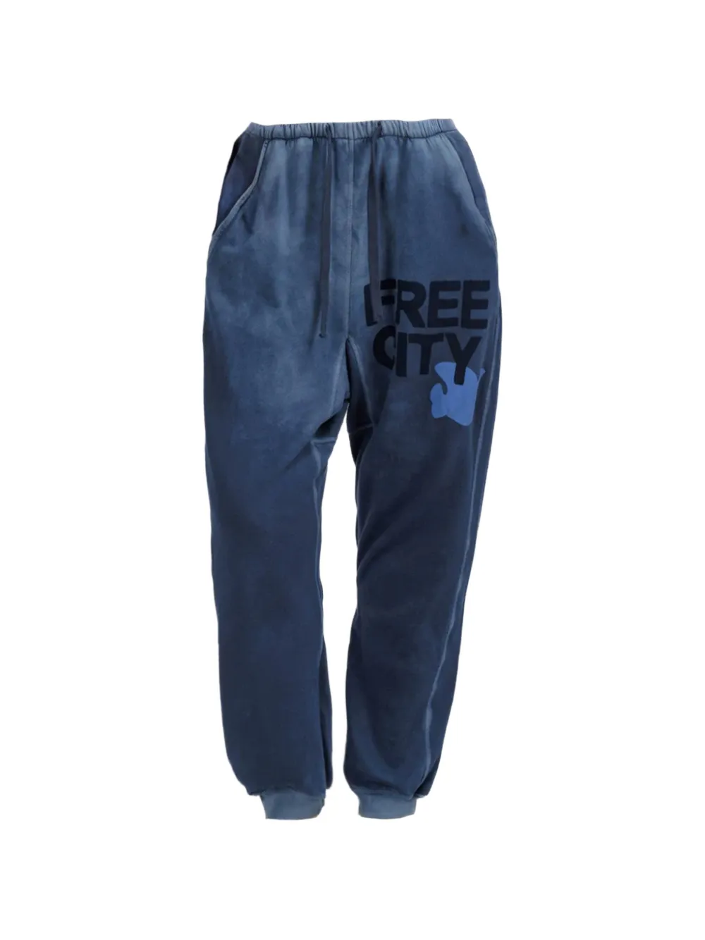 FreeCity logo-print drawstring track pants - Blu