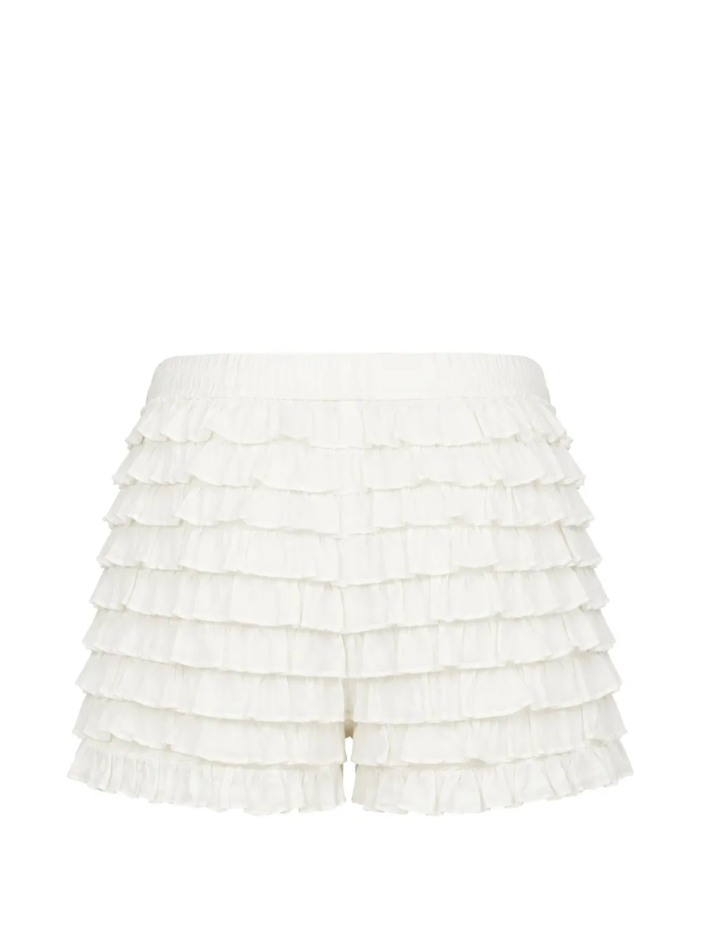 LoveShackFancy Prudence shorts met ruches Wit