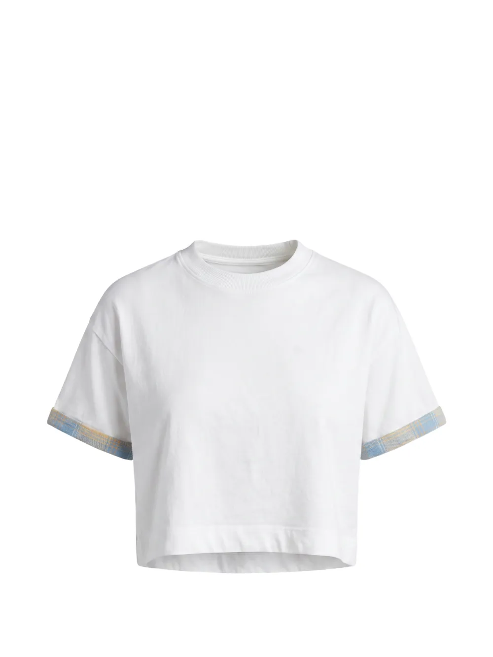 ASKK NY check-cuff T-shirt - Bianco