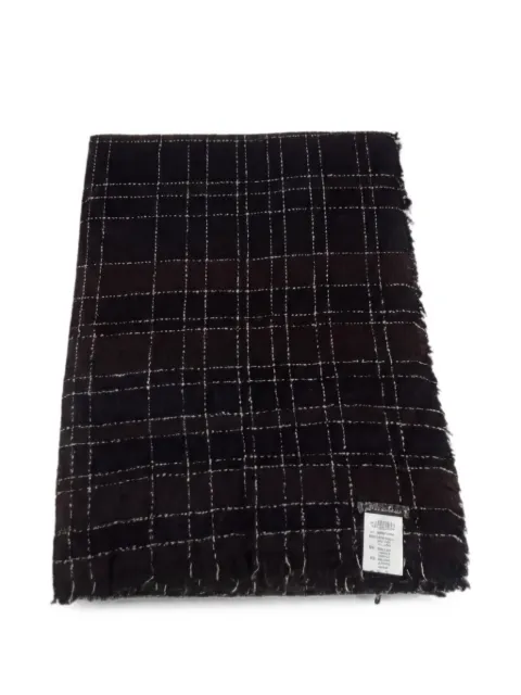 Faliero Sarti check-pattern frayed scarf