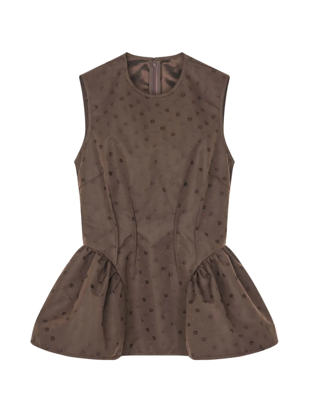 Cecilie Bahnsen Daimi floral-jacquard peplum top - Marrone