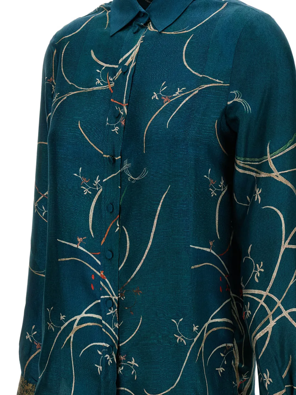 Pierre-Louis Mascia Zijden overhemd met print Blauw