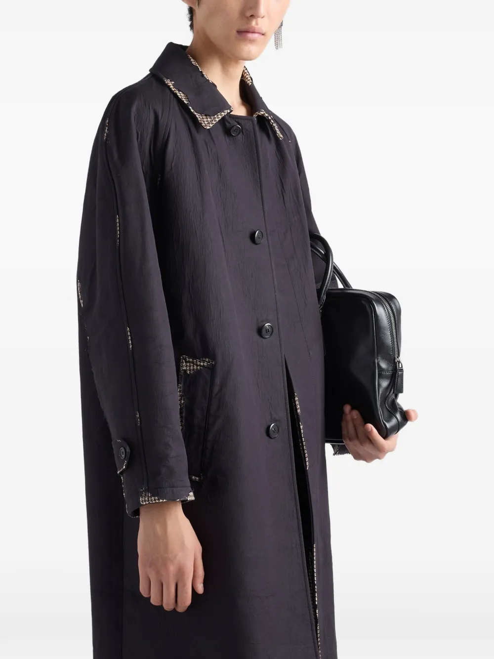 Prada Devoré katoenen jas Zwart