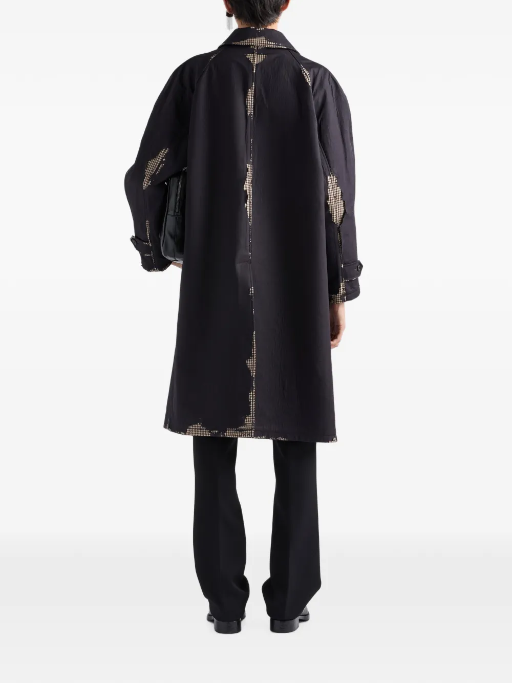 Prada Devoré katoenen jas Zwart