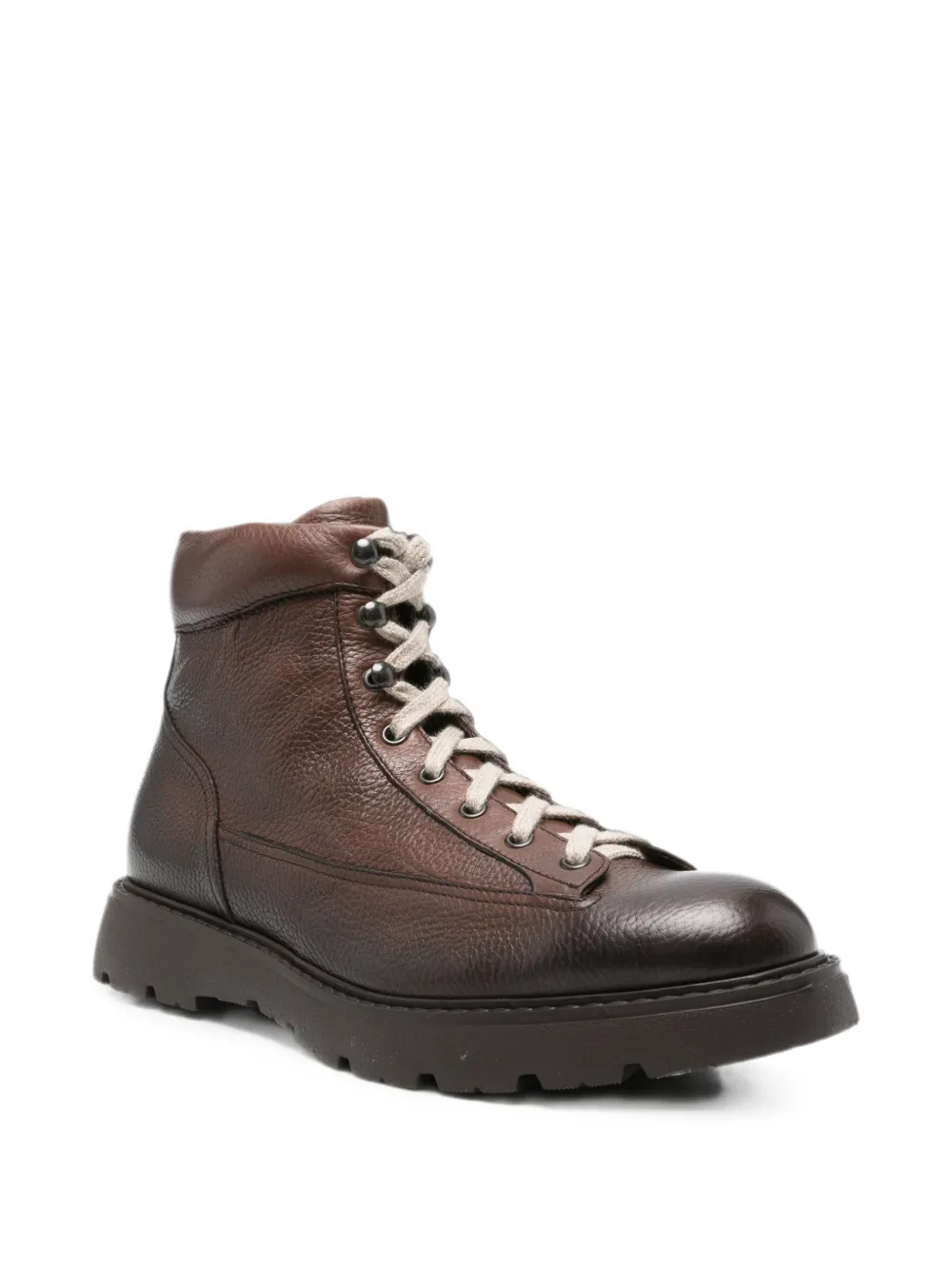 Doucal's side-zip lace-up ankle boots Bruin