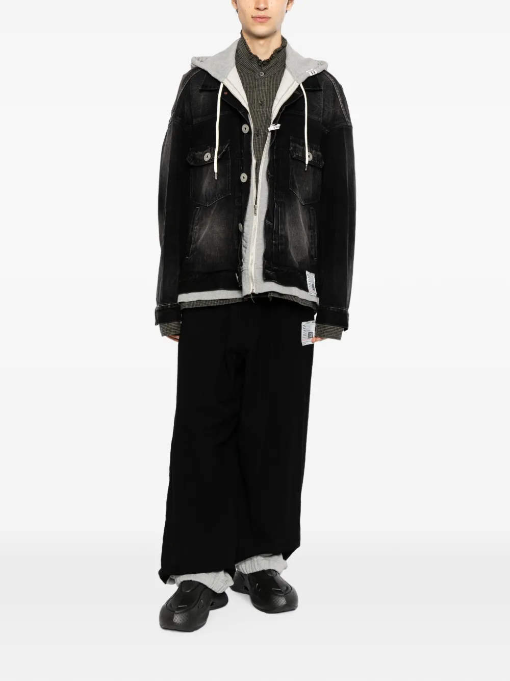 Maison MIHARA YASUHIRO Gelaagde wollen broek Zwart