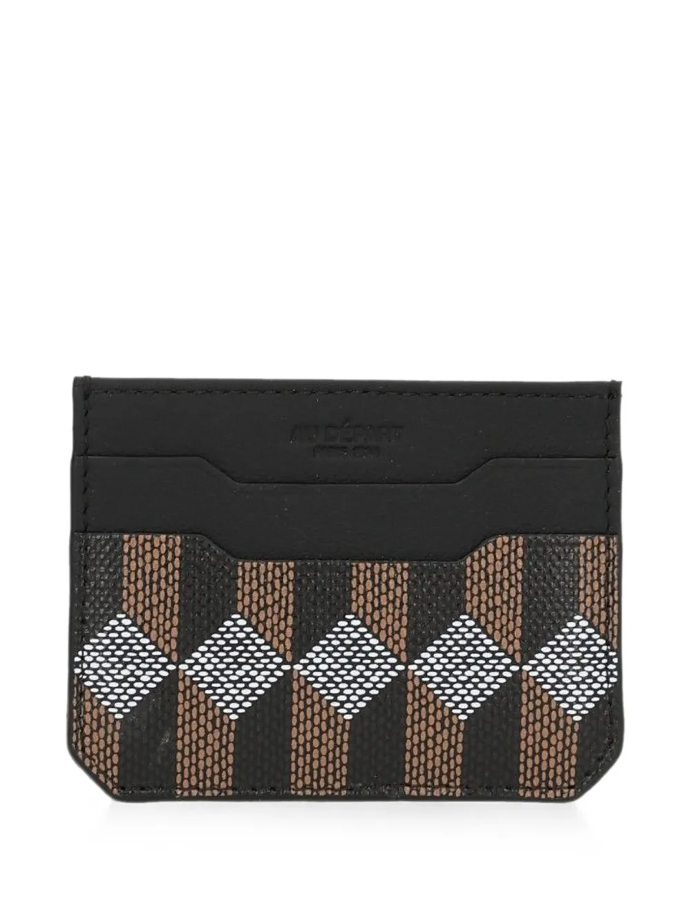 Au Départ monogram-print card holder - Schwarz