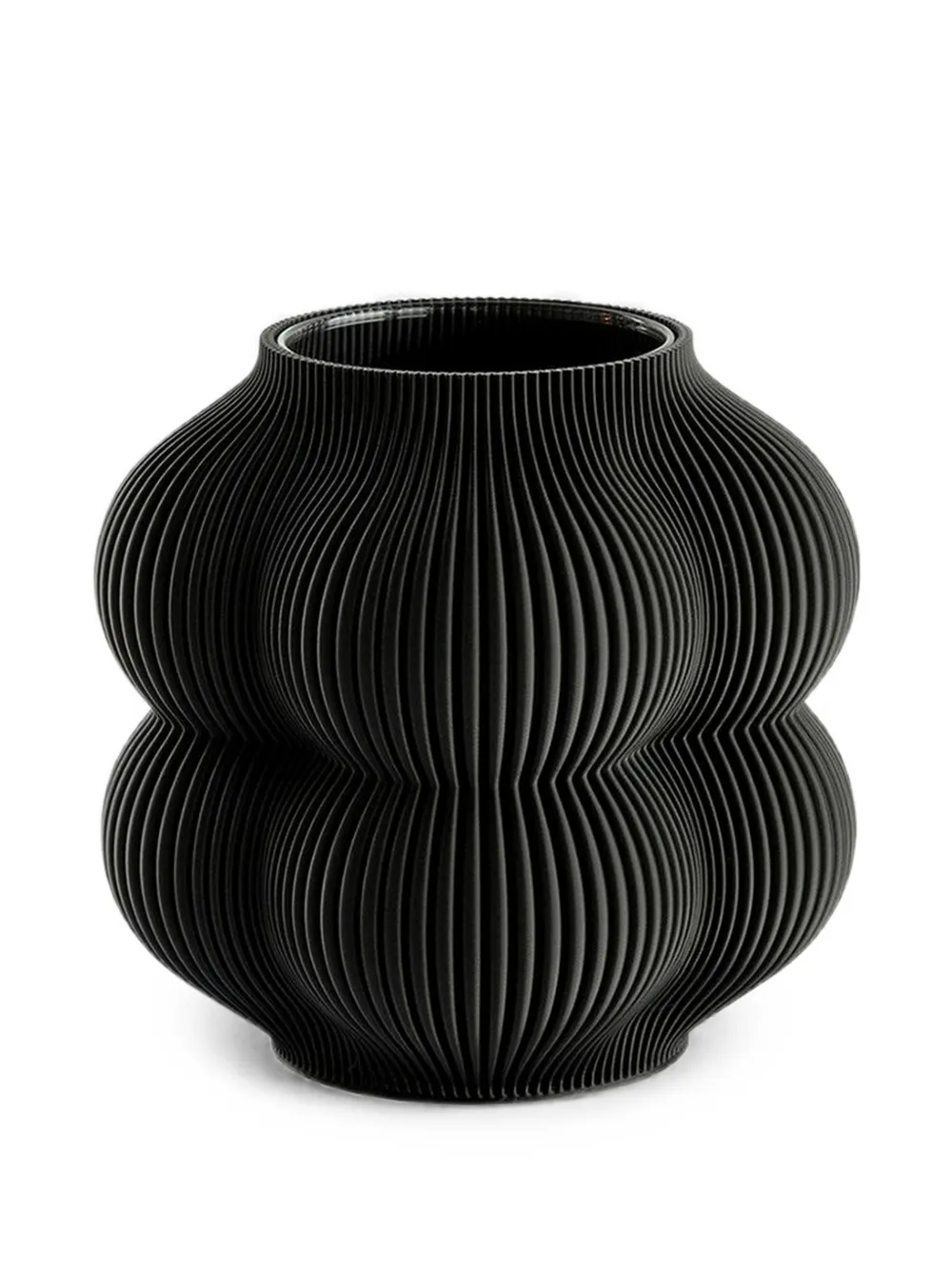 Sheyn Little Peach Ribbed Vase In Black