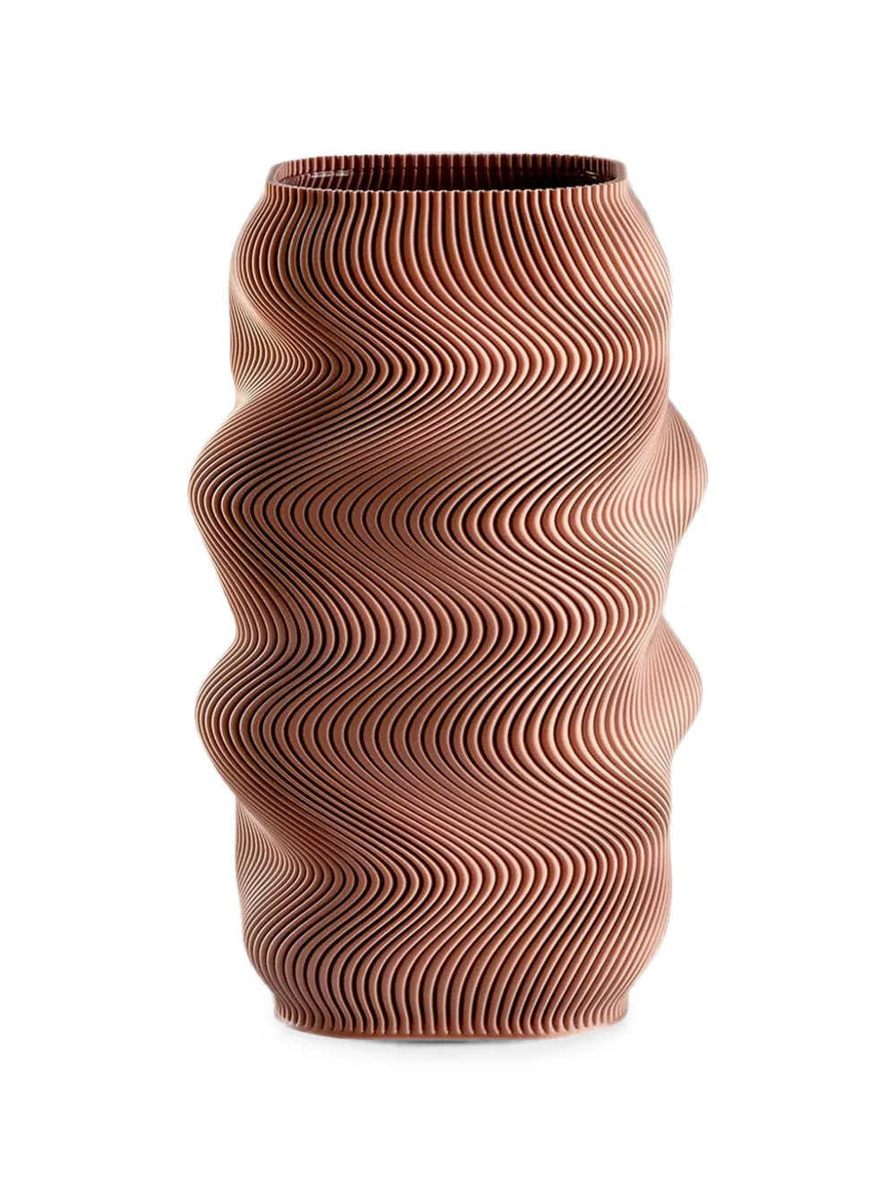 Sheyn Moiré Sculptural Vase In Brown