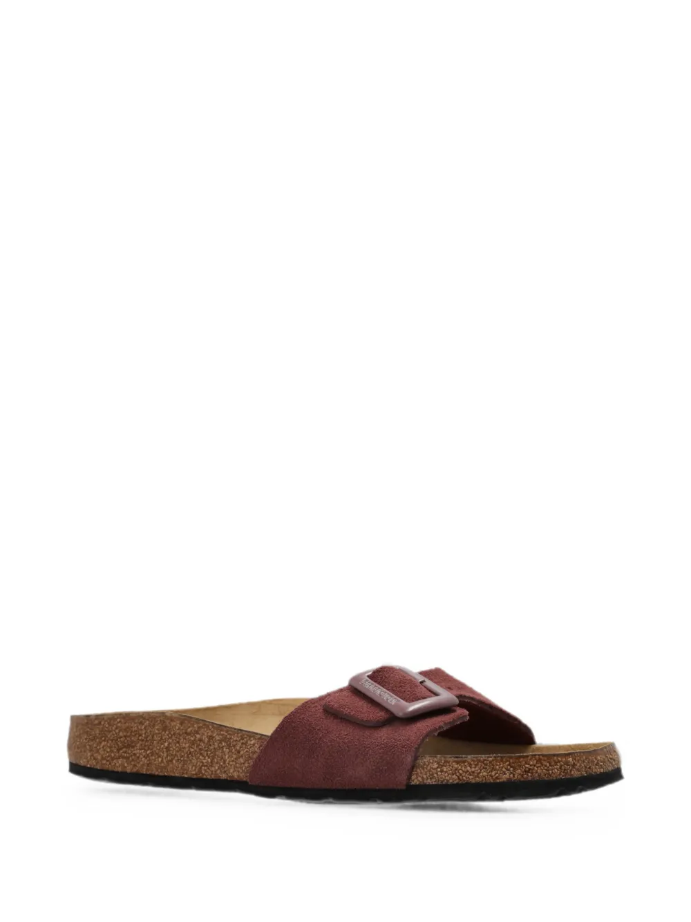 Birkenstock Madrid Cushion suede slides Rood