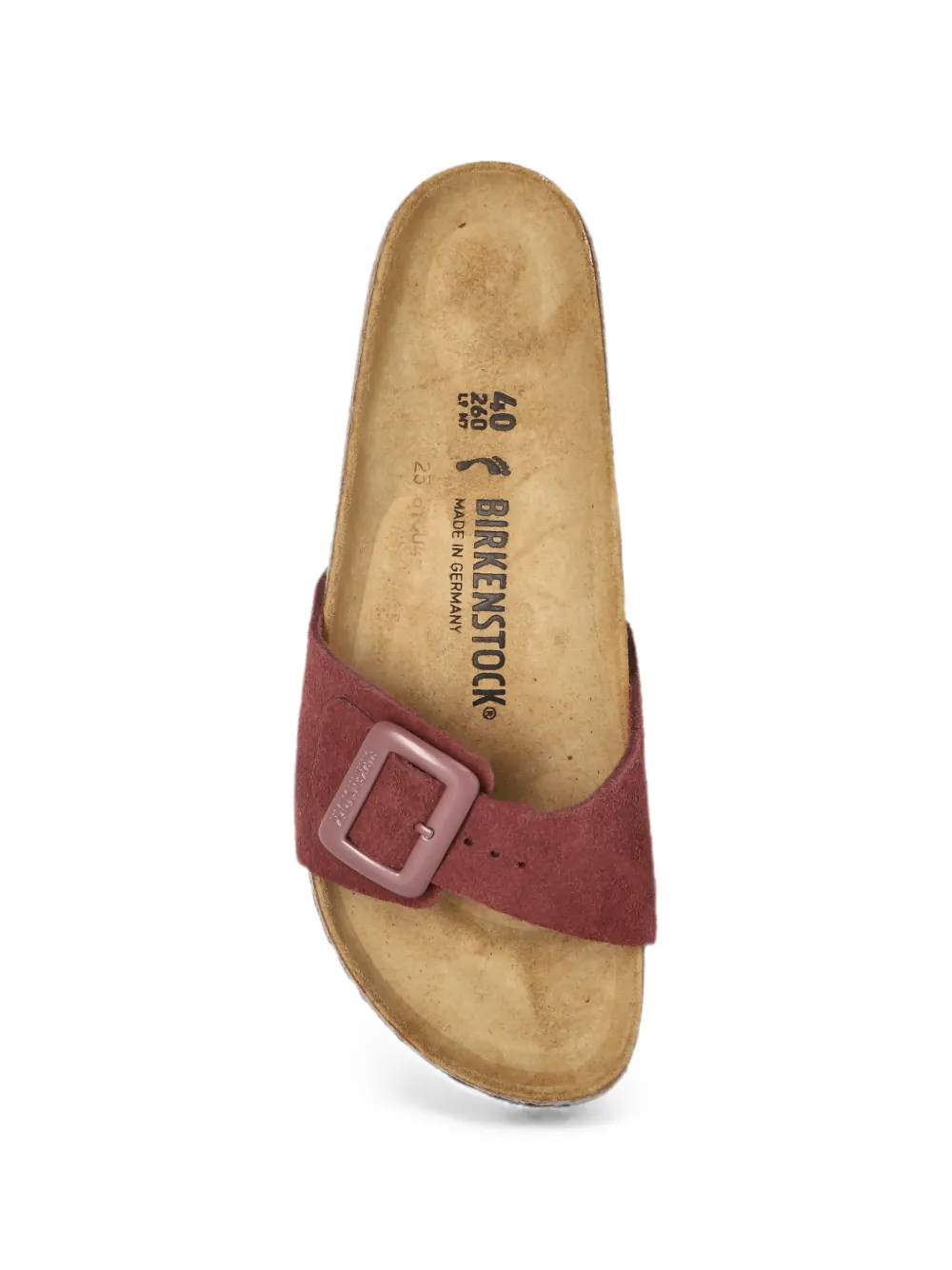 Birkenstock Madrid Cushion suede slides Rood