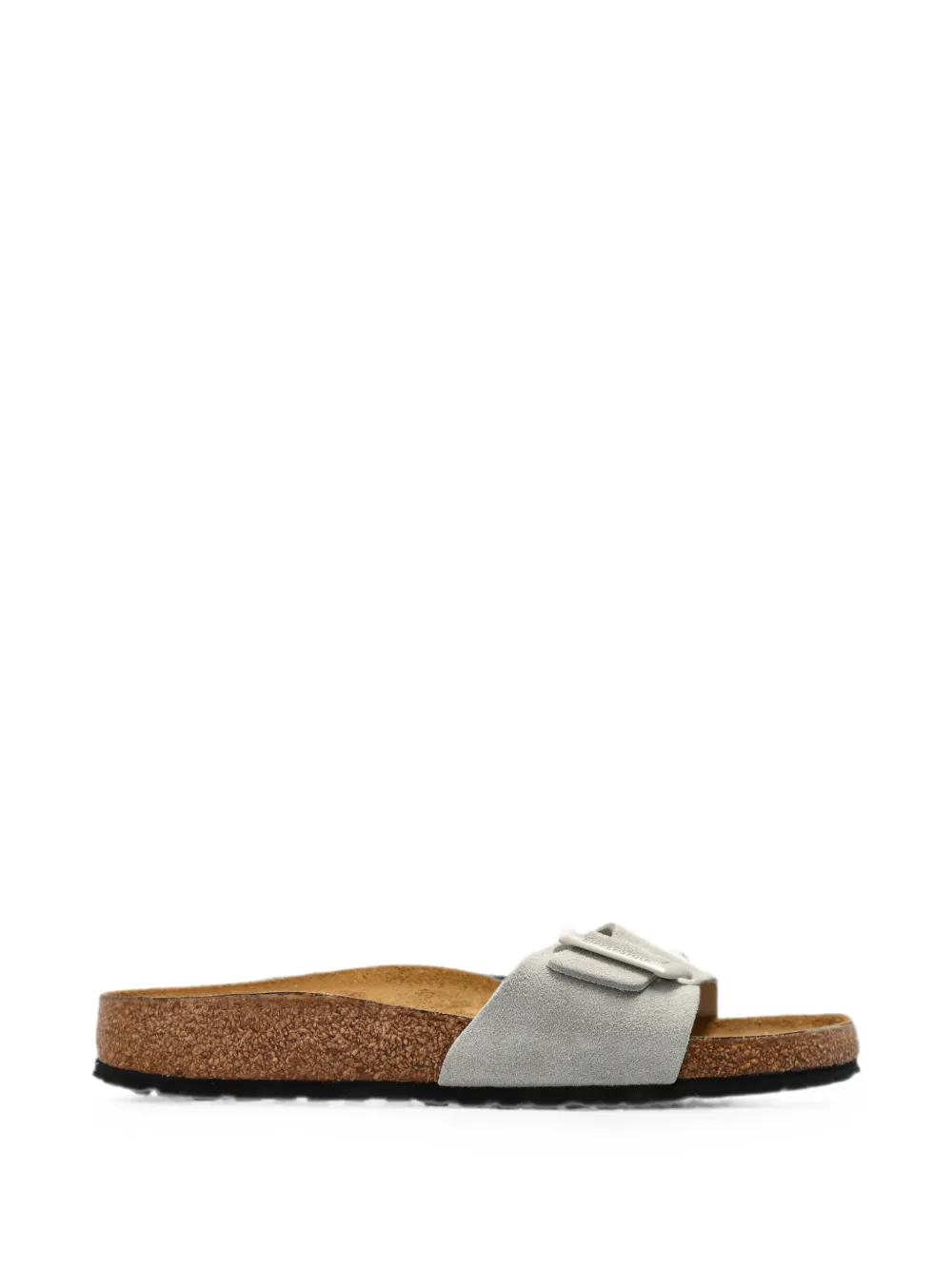 Birkenstock Madrid buckle suede slides Grijs