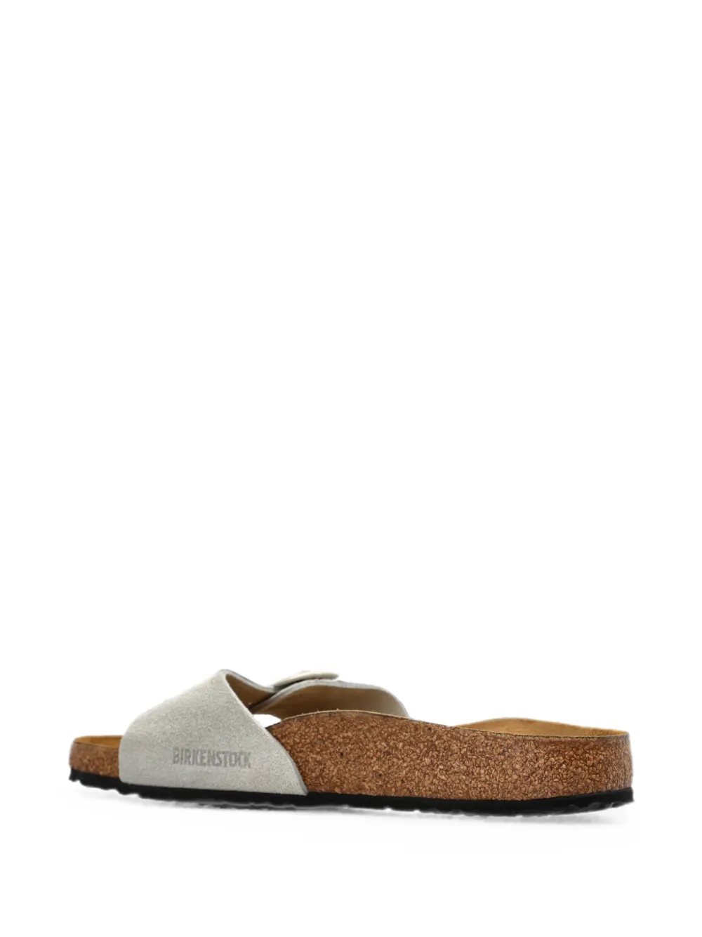 Birkenstock Madrid buckle suede slides Grijs