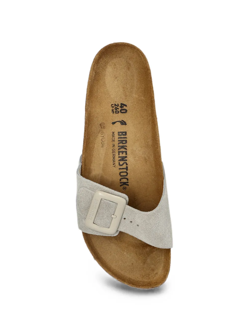 Birkenstock Madrid buckle suede slides Grijs
