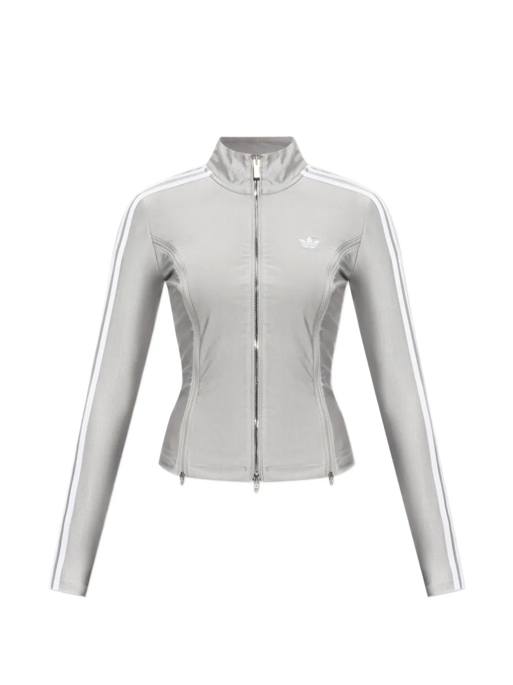 adidas logo-print zip-up sweatshirt - Grau