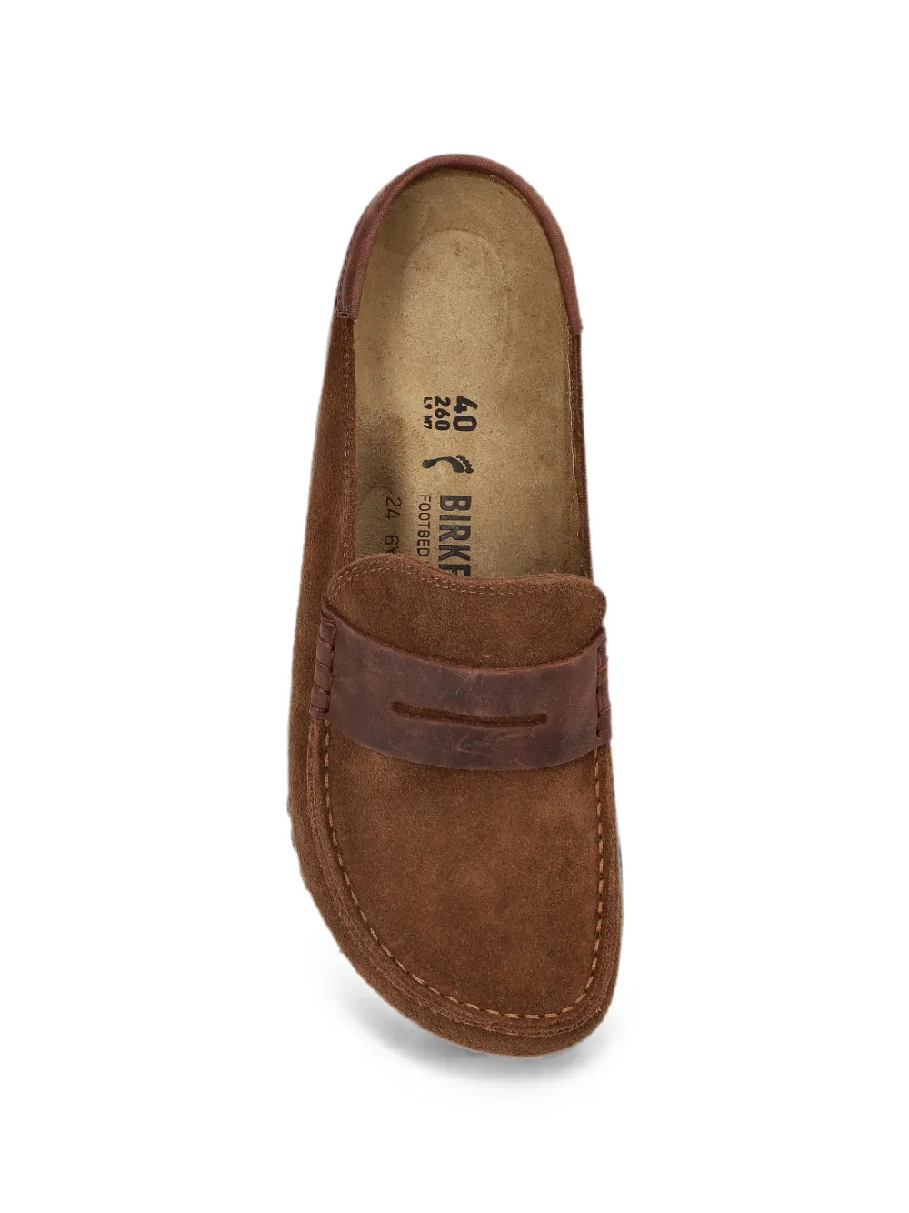 Birkenstock Naples double-stitch slides Bruin
