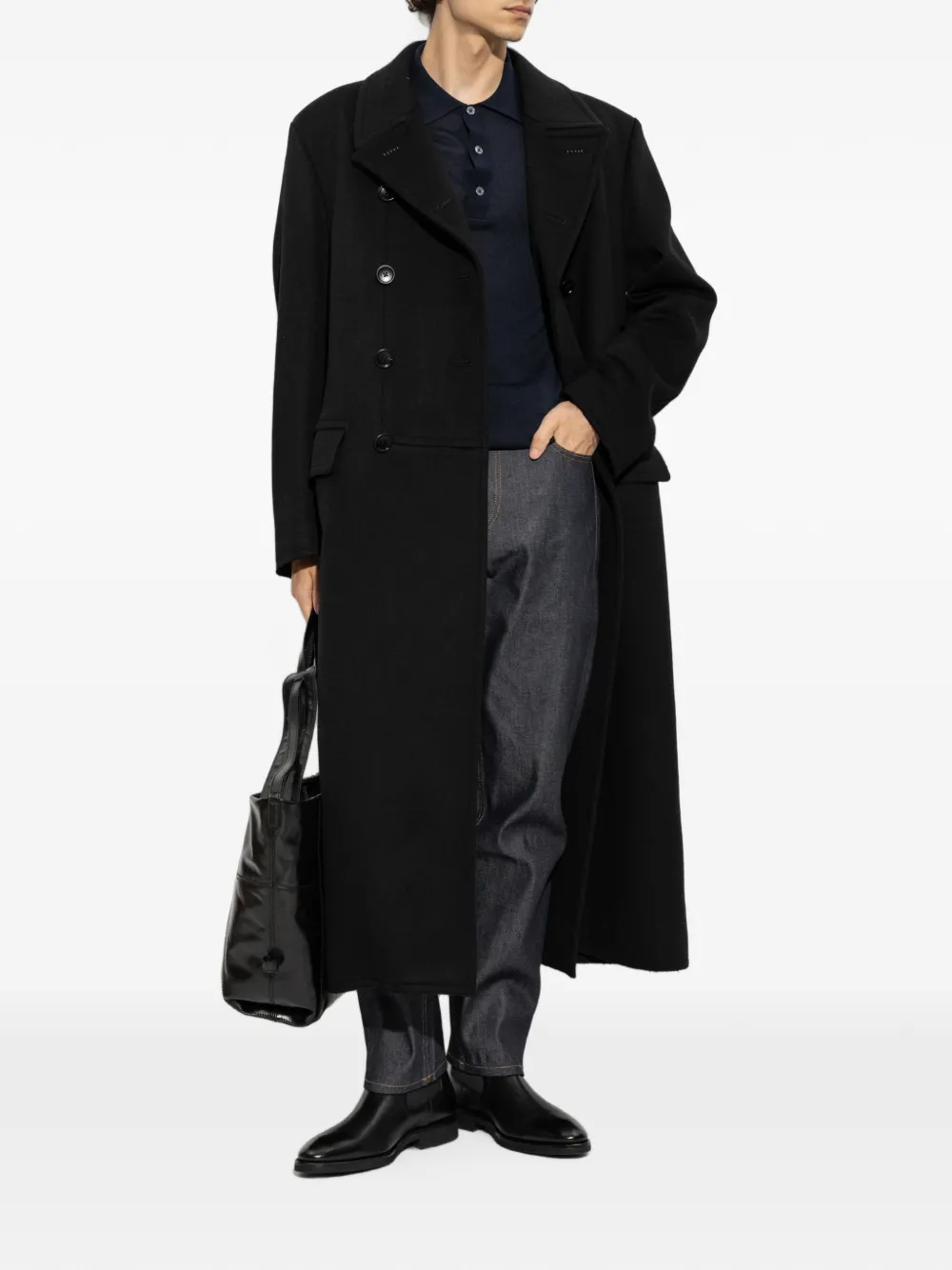 TOM FORD Wollen kasjmier melton jas Zwart