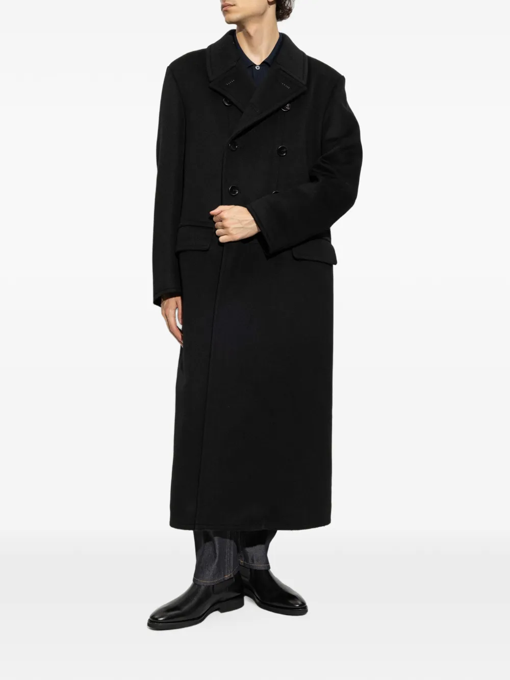 TOM FORD Wollen kasjmier melton jas Zwart