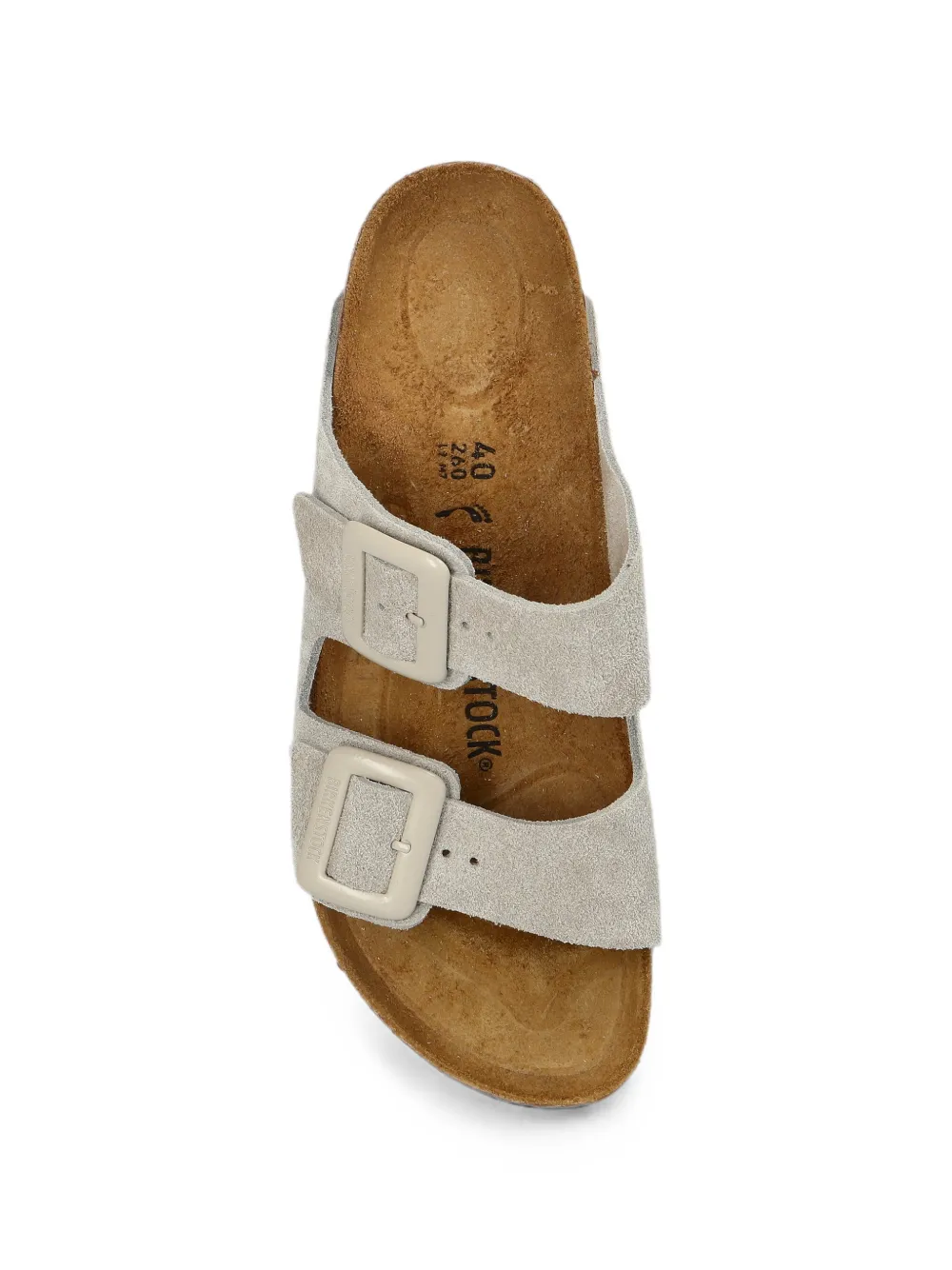 Birkenstock Arizona suède sandalen met gesp Beige