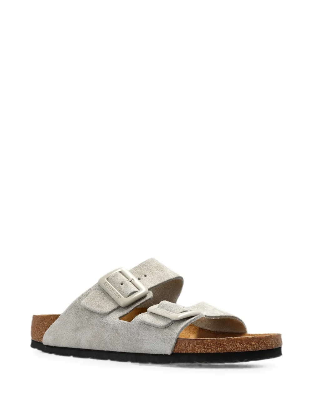 Birkenstock Arizona suède sandalen met gesp Beige