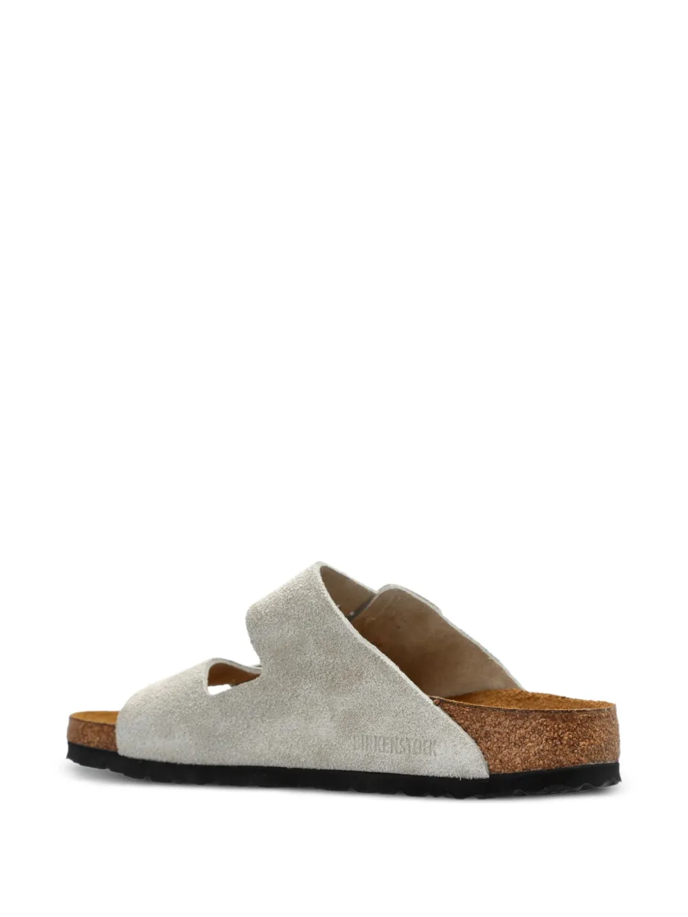 Birkenstock Arizona suède sandalen met gesp Beige