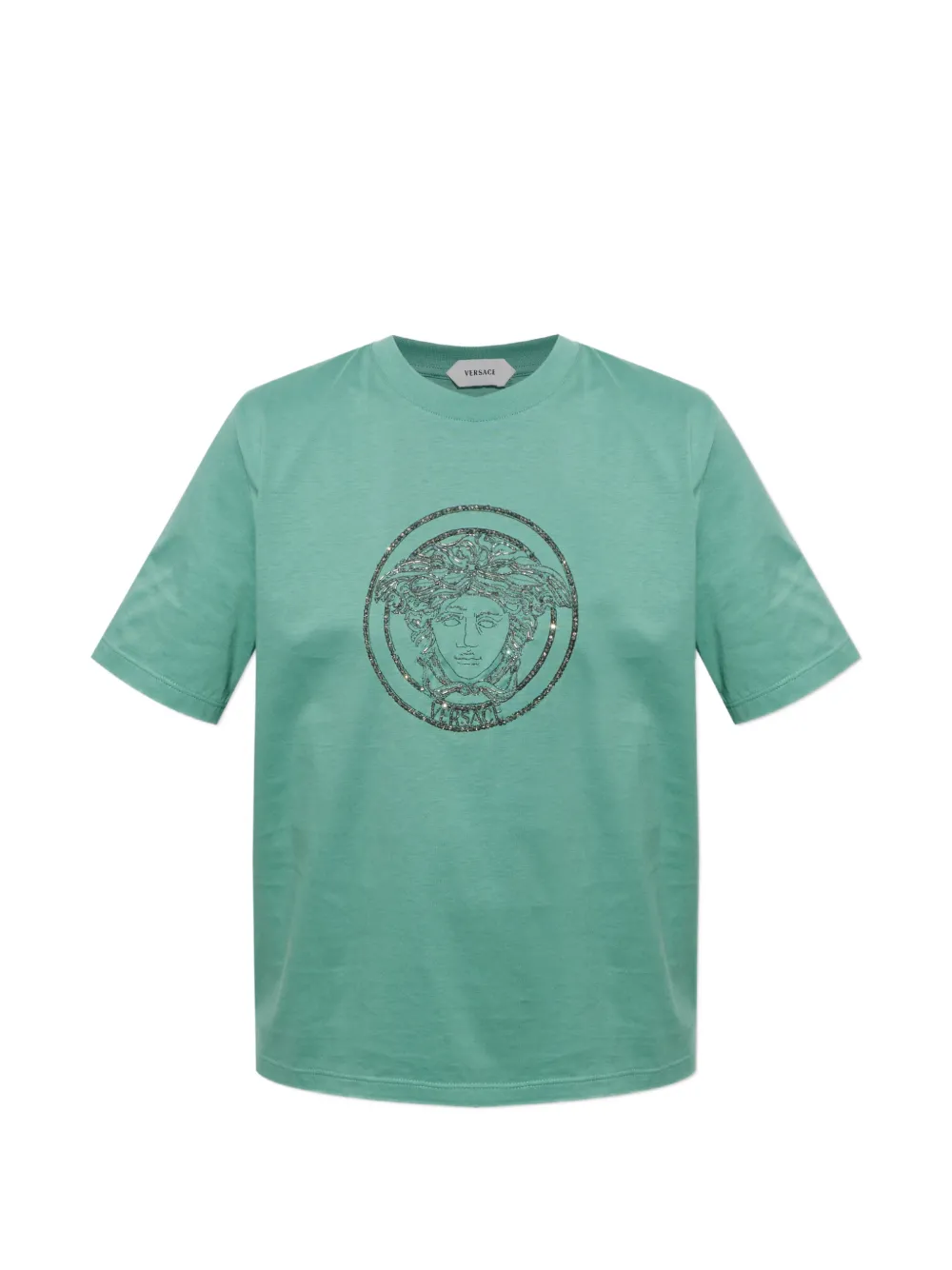Versace crystal-embellished Medusa T-shirt - Verde