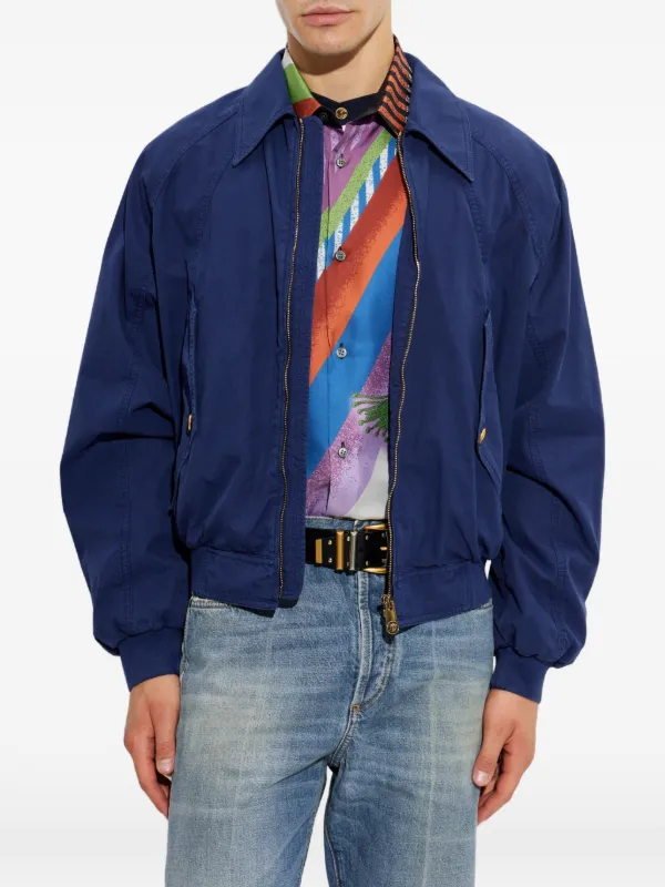 Versace Medusa Embroidered Jacket | Blue | FARFETCH