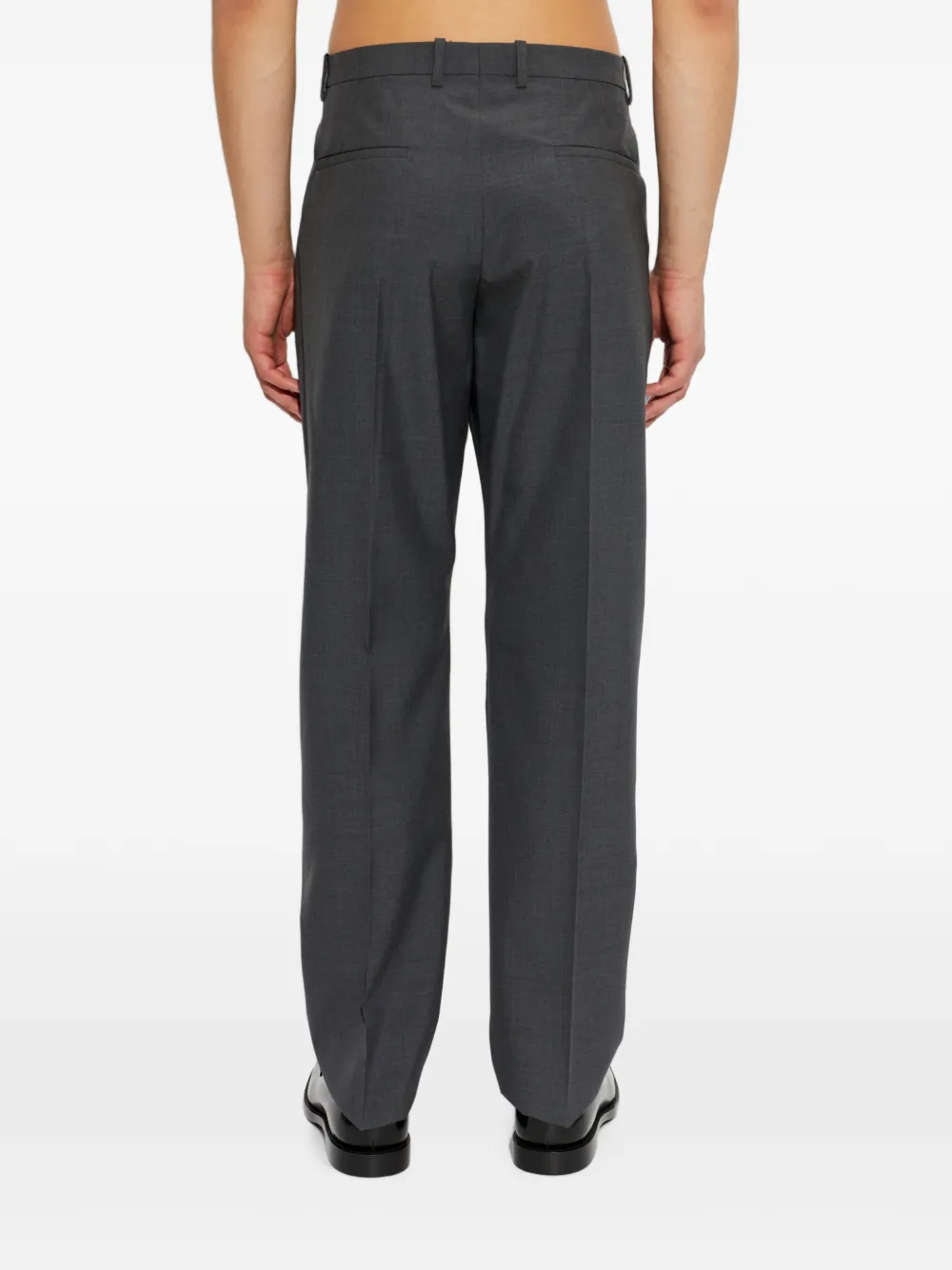 Jil Sander Wollen broek met geplooide voorkant Grijs
