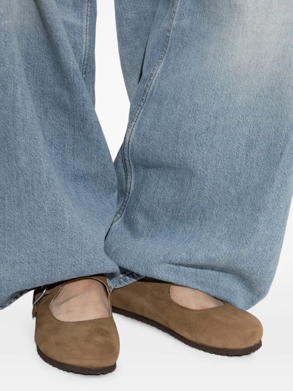 Birkenstock Santa Clarita ballerina's met gesp Bruin