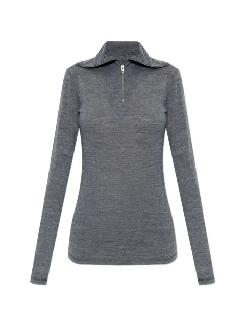 Jil Sander quarter-zip stand-up collar top